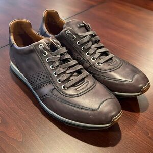 Magnanni Men’s Leather Dress Sneakers - Grey 9 1/2 - run big